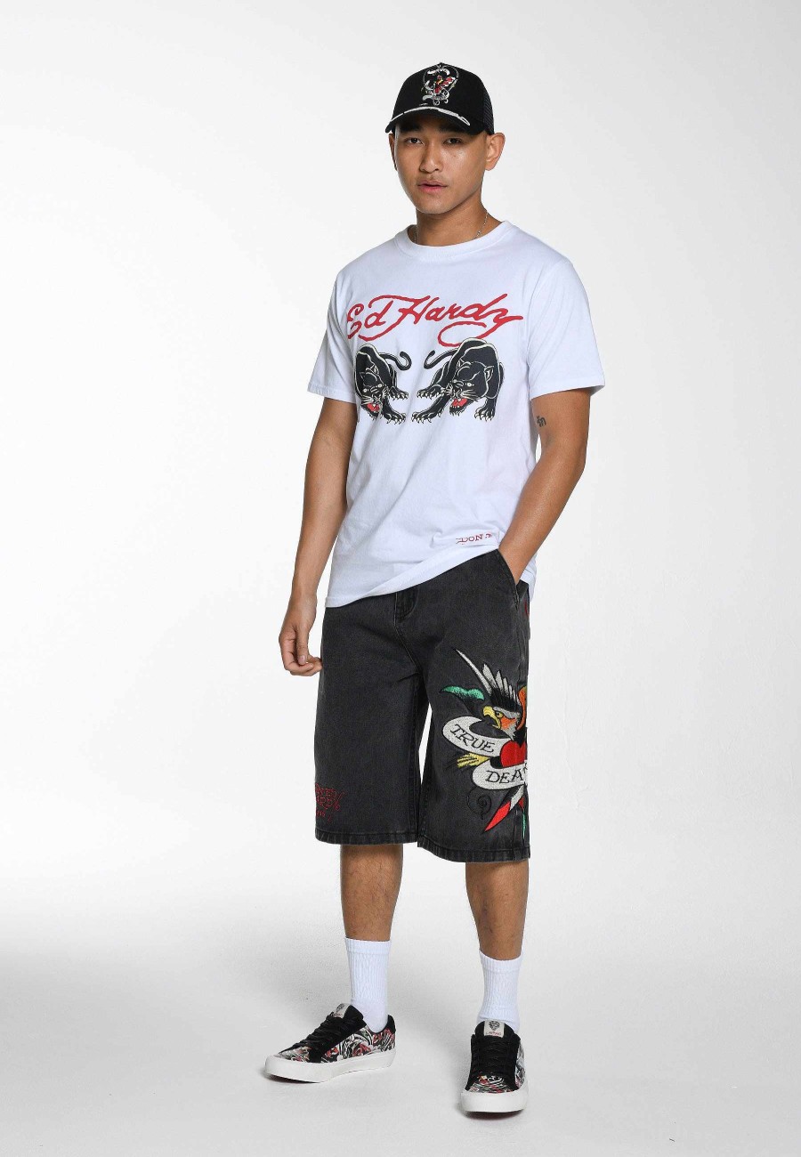 Ed Hardy Mens True Till Death Denim Jorts Shorts