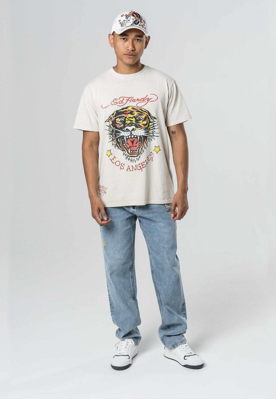 Ed Hardy True-Til-Death Tattoo Graphic Jean Denim Pant - Bleach