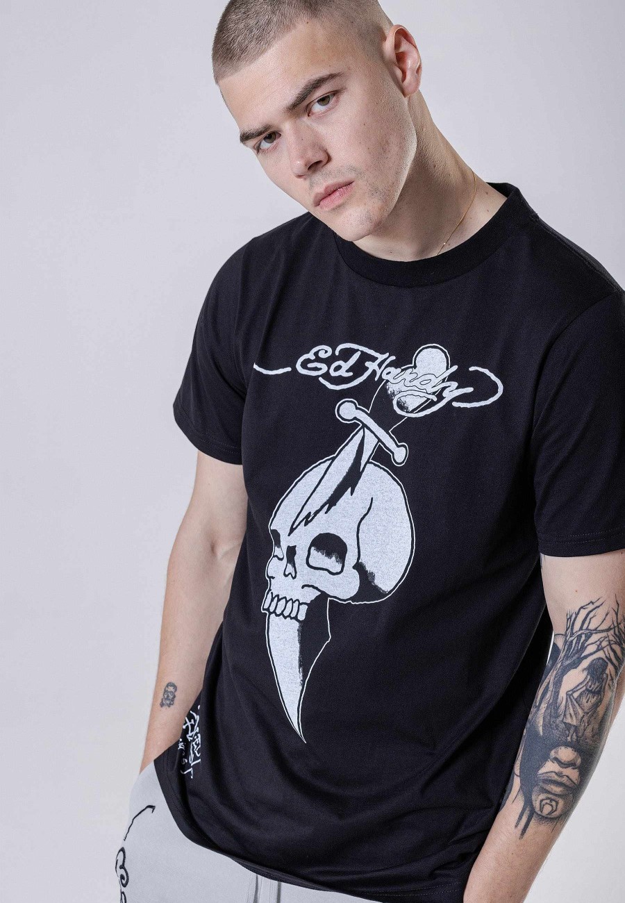 Ed Hardy Mens Skull-Blade Tonal T-Shirt