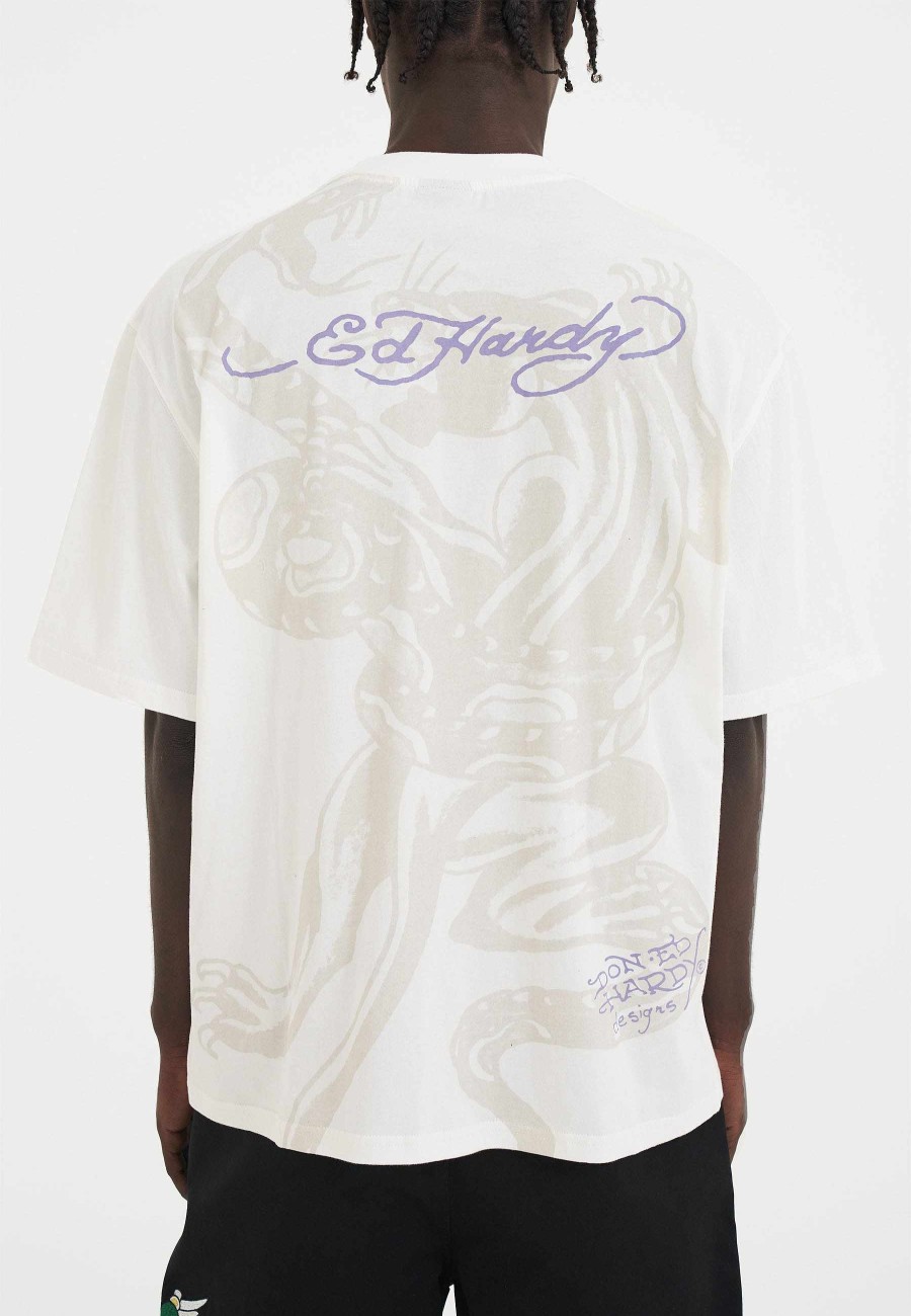 Ed Hardy Mens Snake & Panther Battle Tshirt