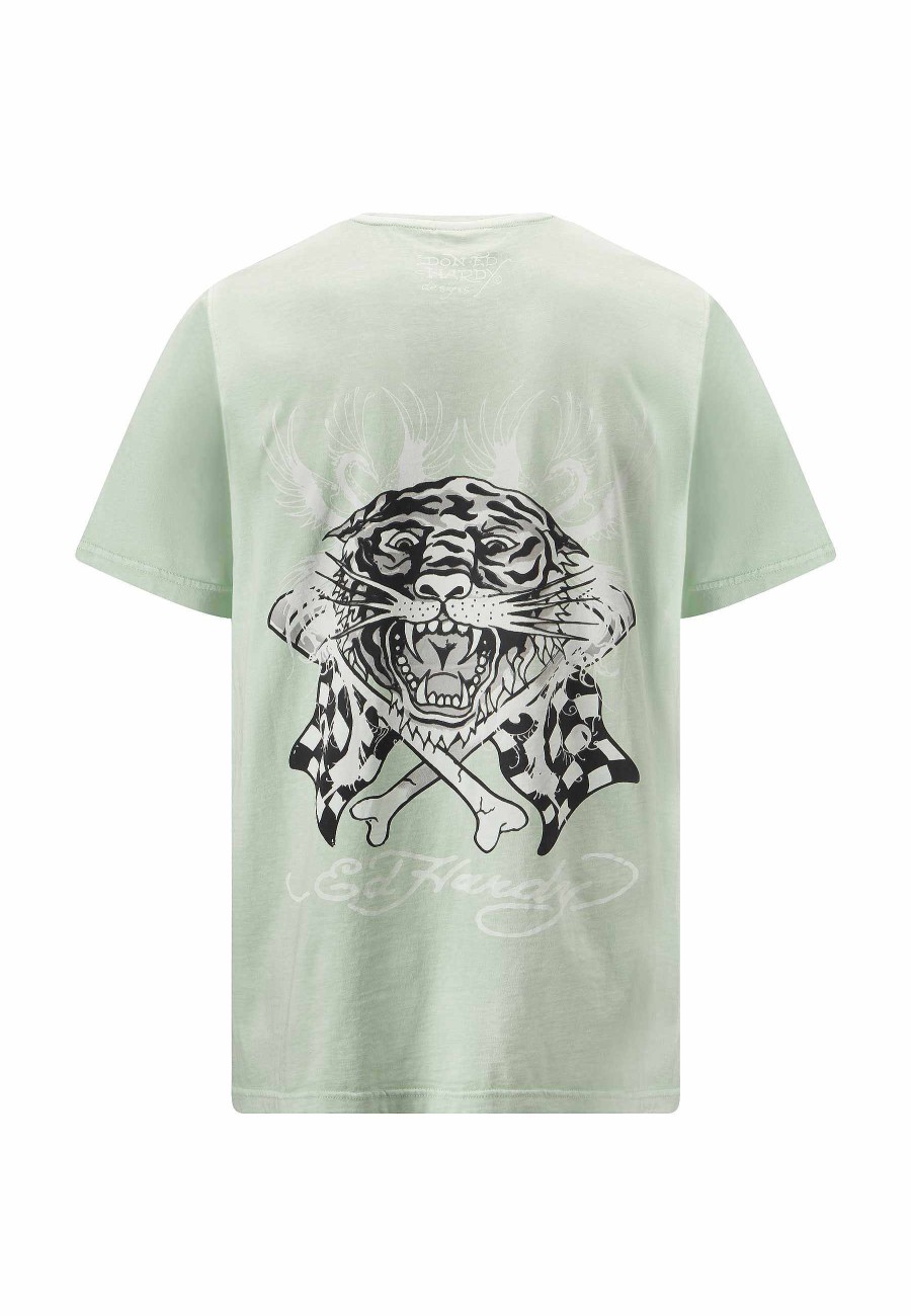 Ed Hardy Mens Mono Racing Tiger Tshirt