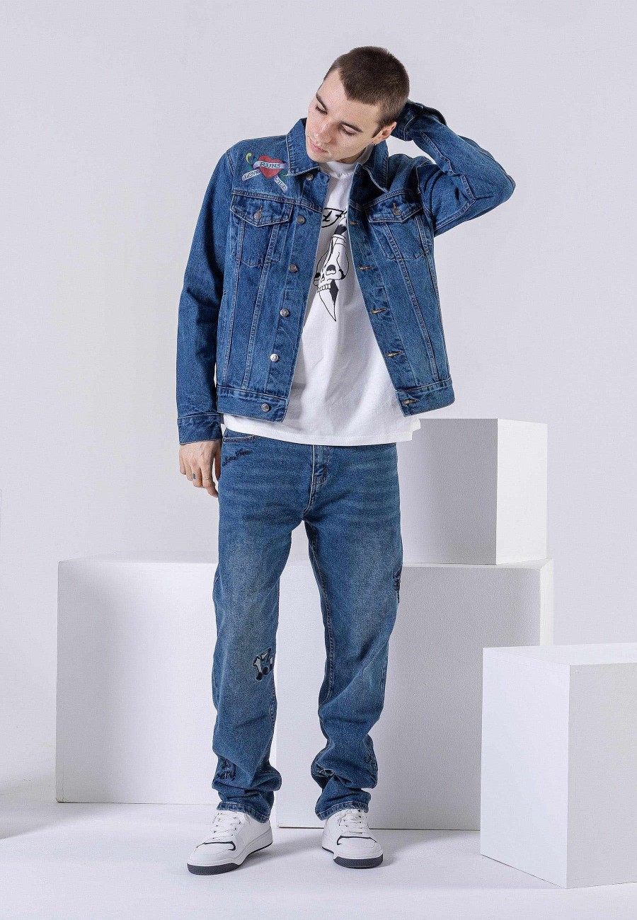 Ed Hardy Mens Love-Runs Wild Denim Jacket