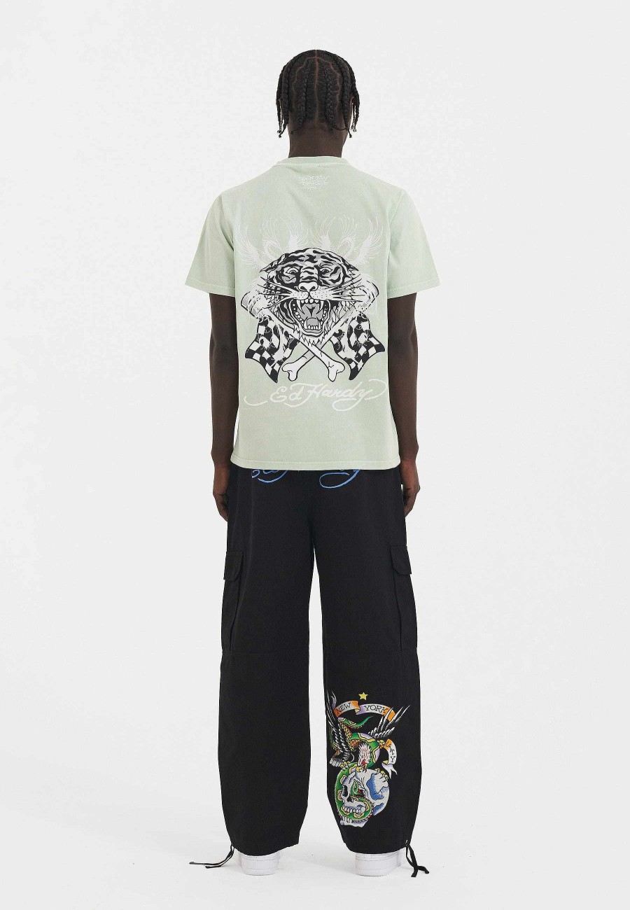 Ed Hardy Mens Mono Racing Tiger Tshirt