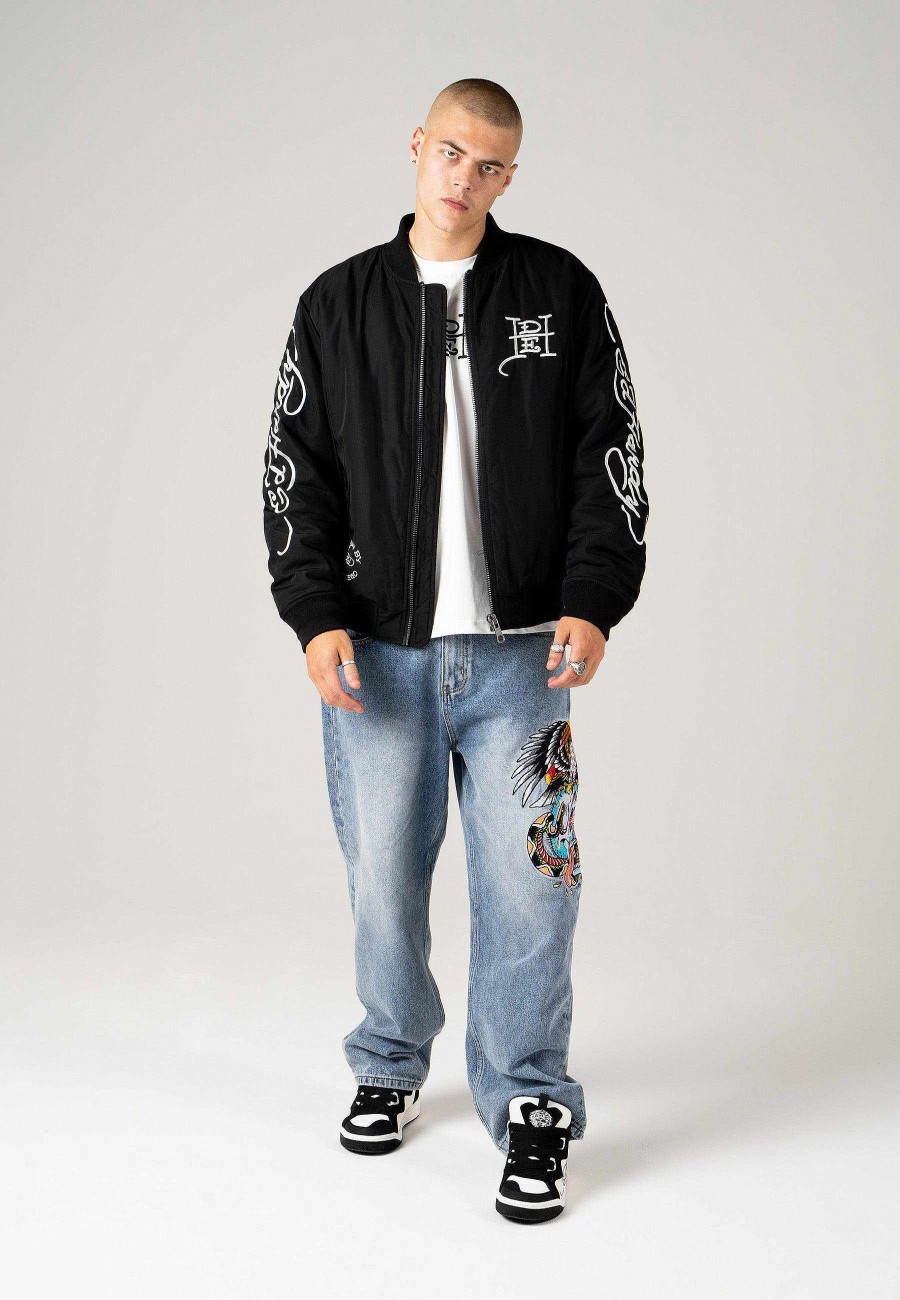 Ed Hardy Mens Dragon-Head-Deh Bomber Jacket
