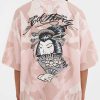 Ed Hardy Mens Geisha Fan Camp Short Sleeve Shirt