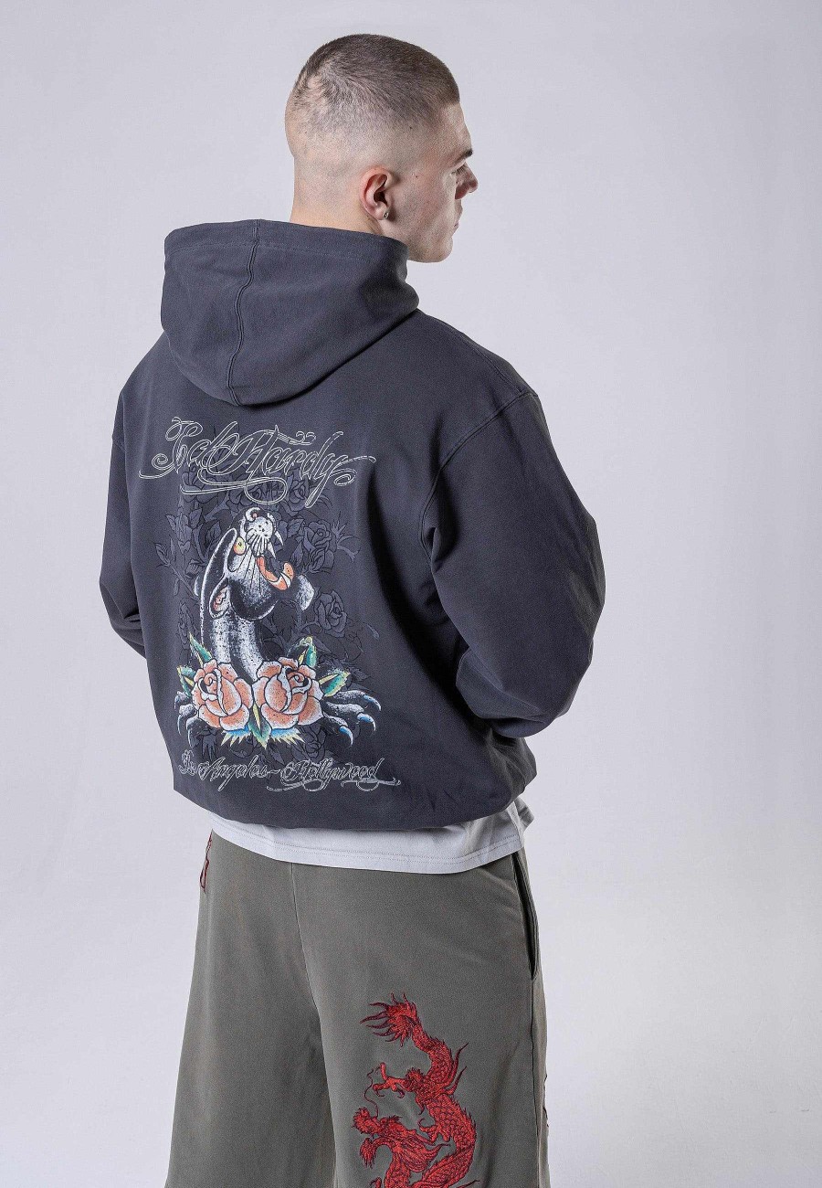 Ed Hardy Mens Panther-Light Hoodie Jumper