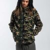 Ed Hardy Mens Dragon & Rose Camo Zip Thru Borg Fleece Jacket