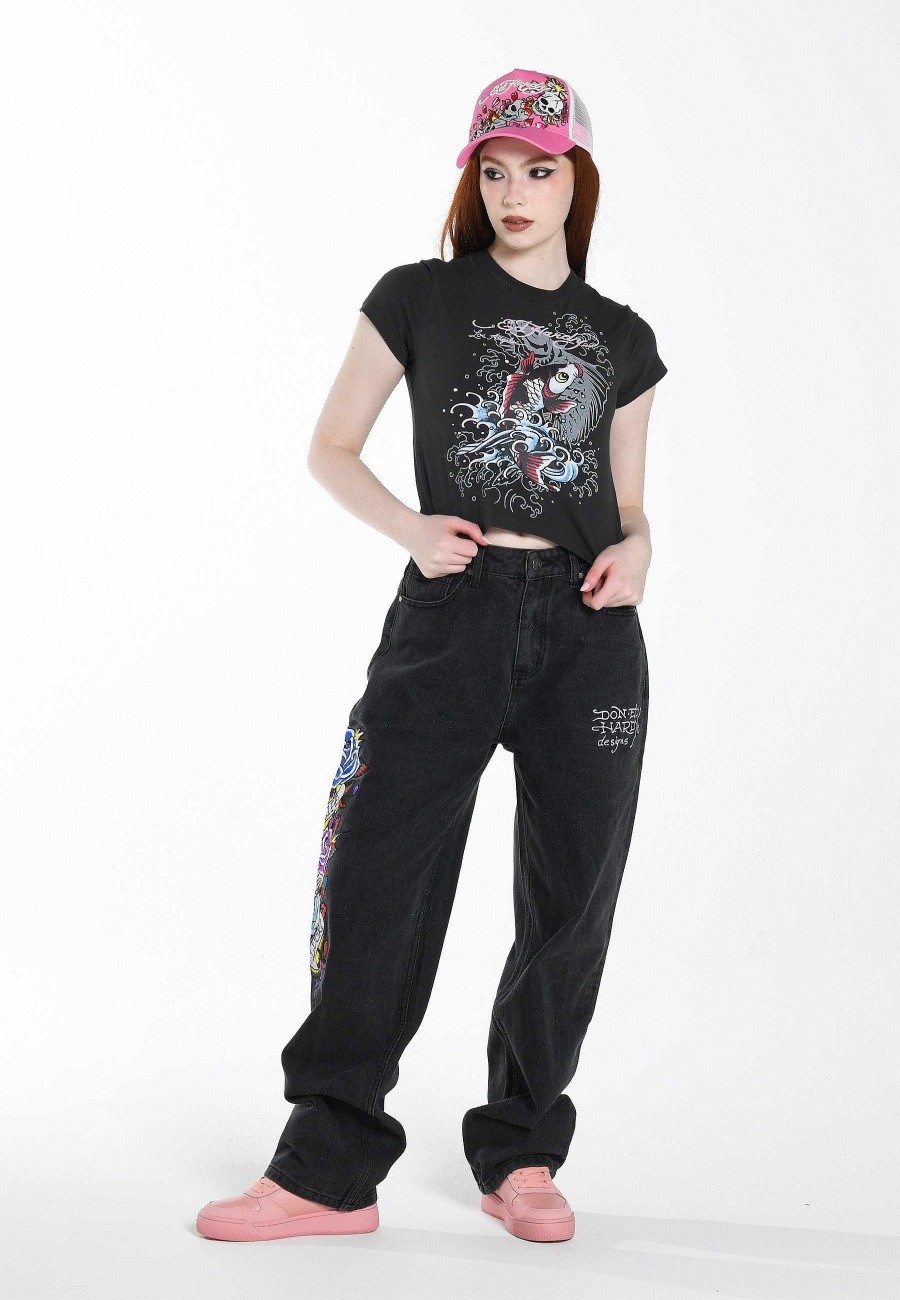 Ed Hardy Womens Koi Wave Baby T-Shirt