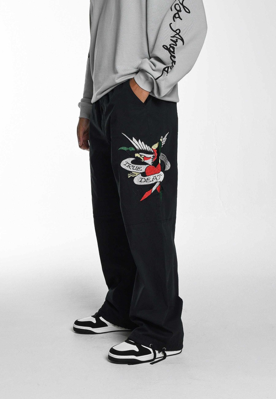 Ed Hardy Mens True-Till-Death-Eagle Woven Tech Trouser