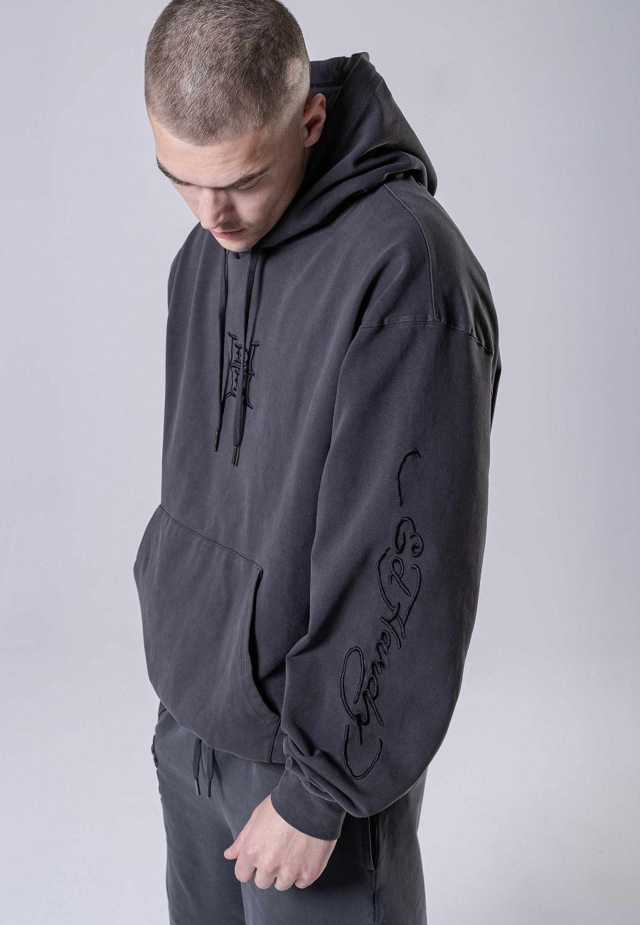 Ed Hardy Mens Nu-Dragon Back Hooded Jumper