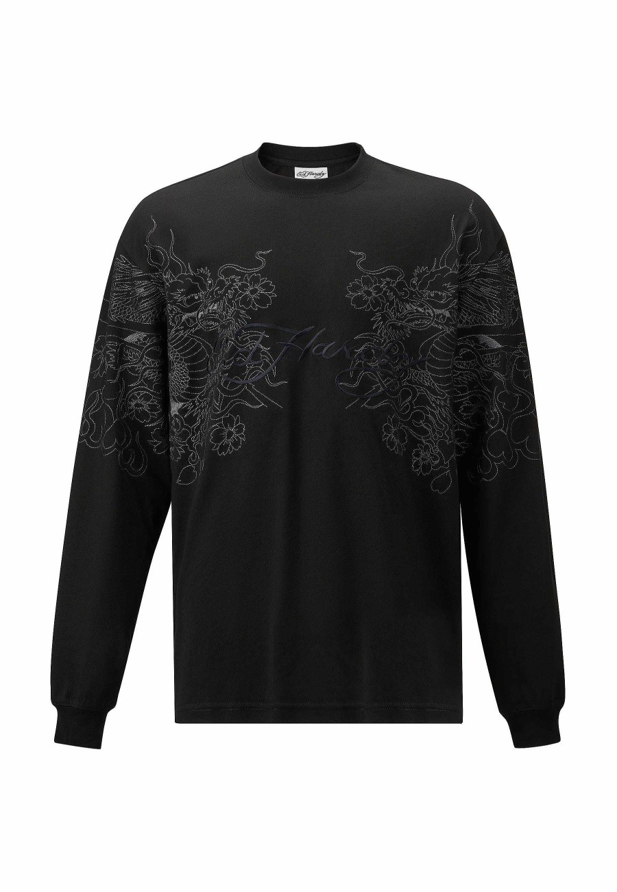 Ed Hardy Mens Vintage-Dragon Long Sleeve Tshirt
