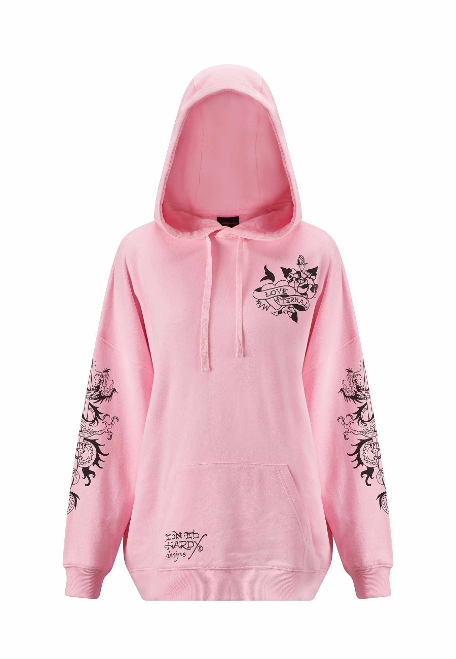 Ed Hardy Womens Love Eternal Graphic Relaxed Hoodie