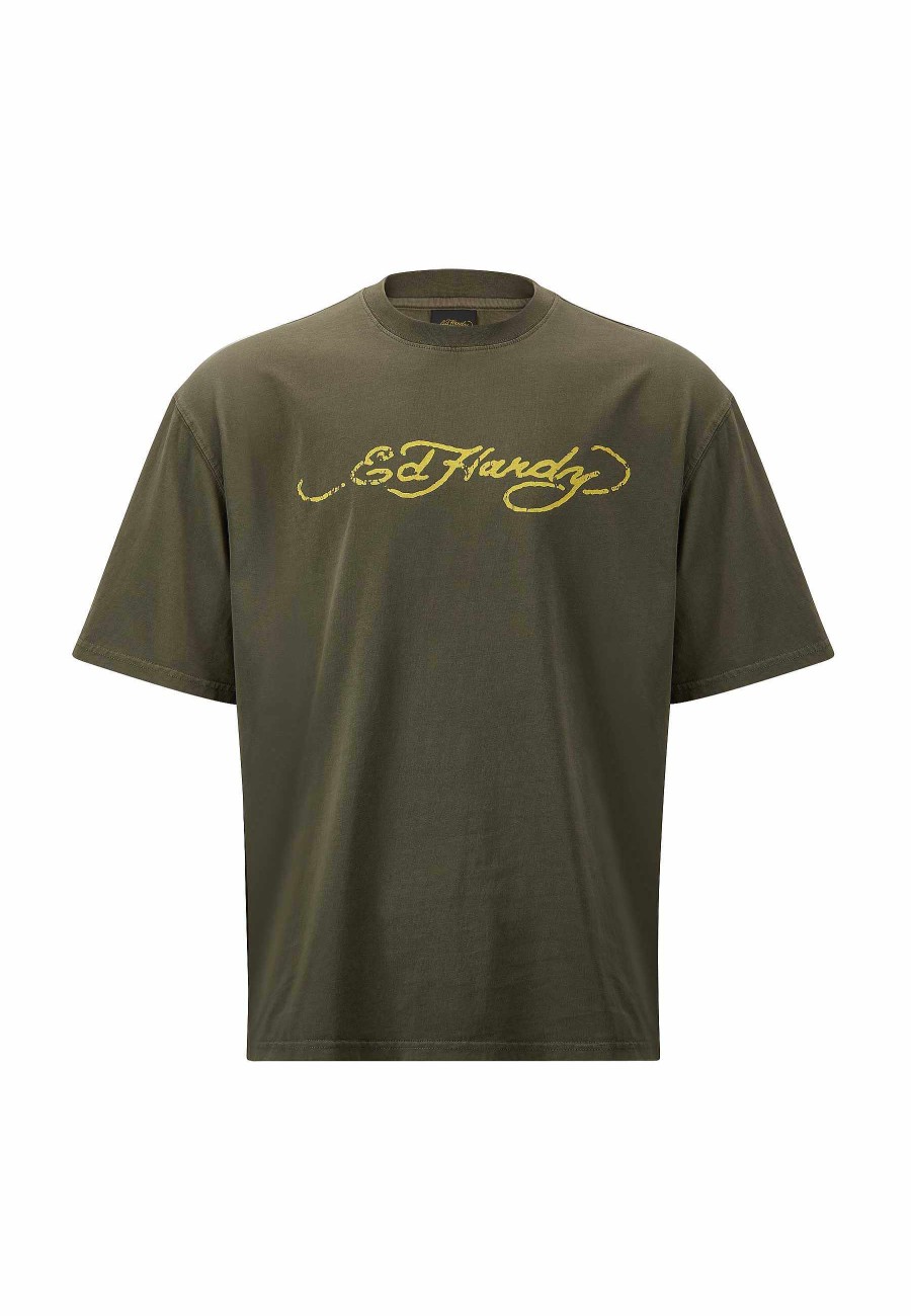 Ed Hardy Mens Eagle-Skull-Back Relaxed T-Shirt