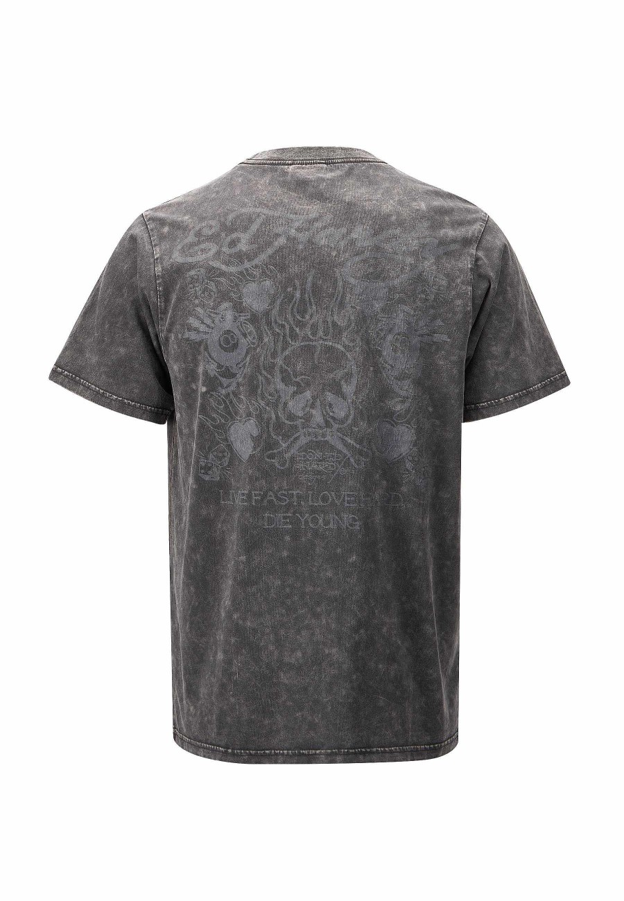 Ed Hardy Mens Mono-Flash-Logo T-Shirt