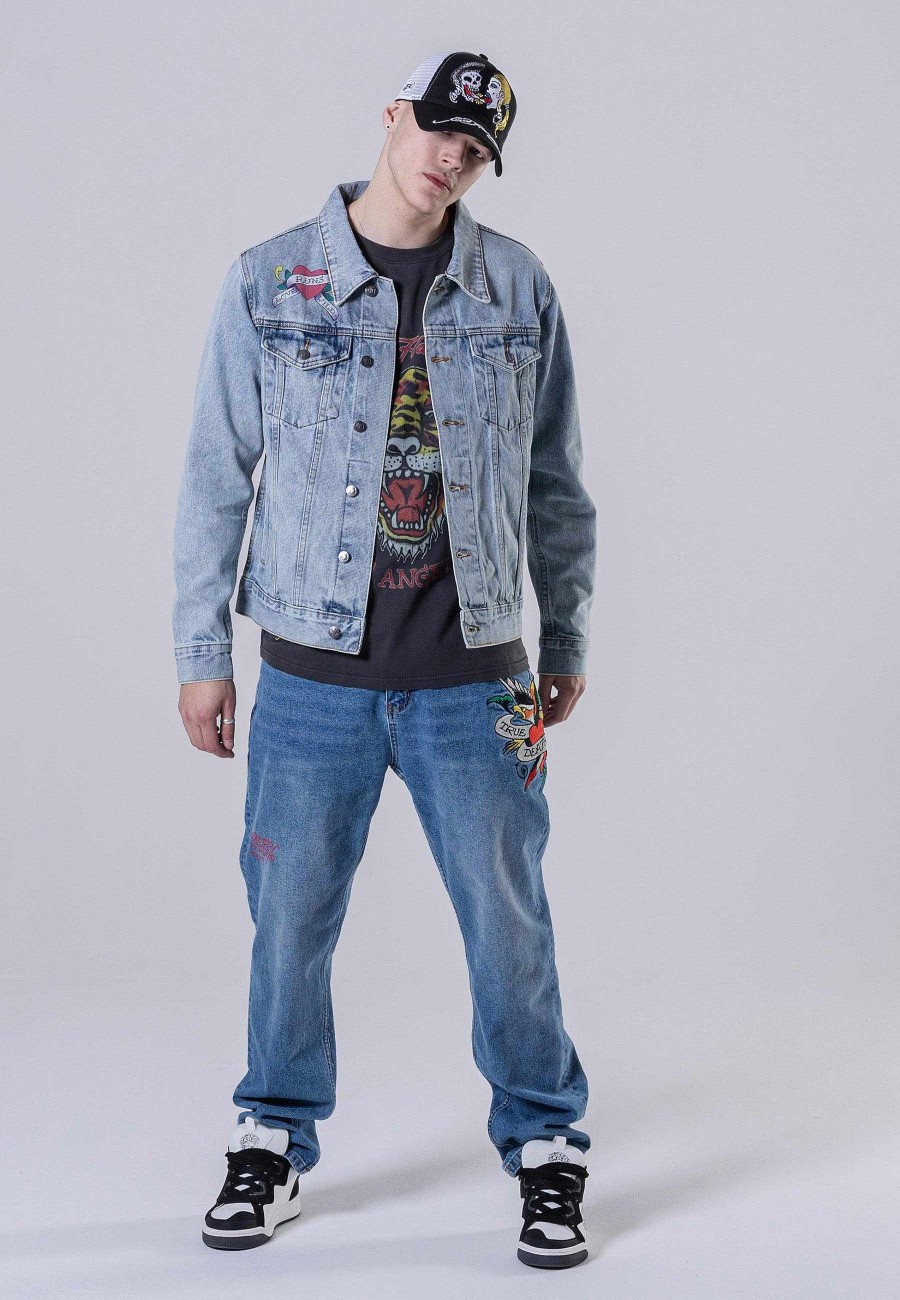Ed Hardy Mens Love-Runs Wild Denim Jacket