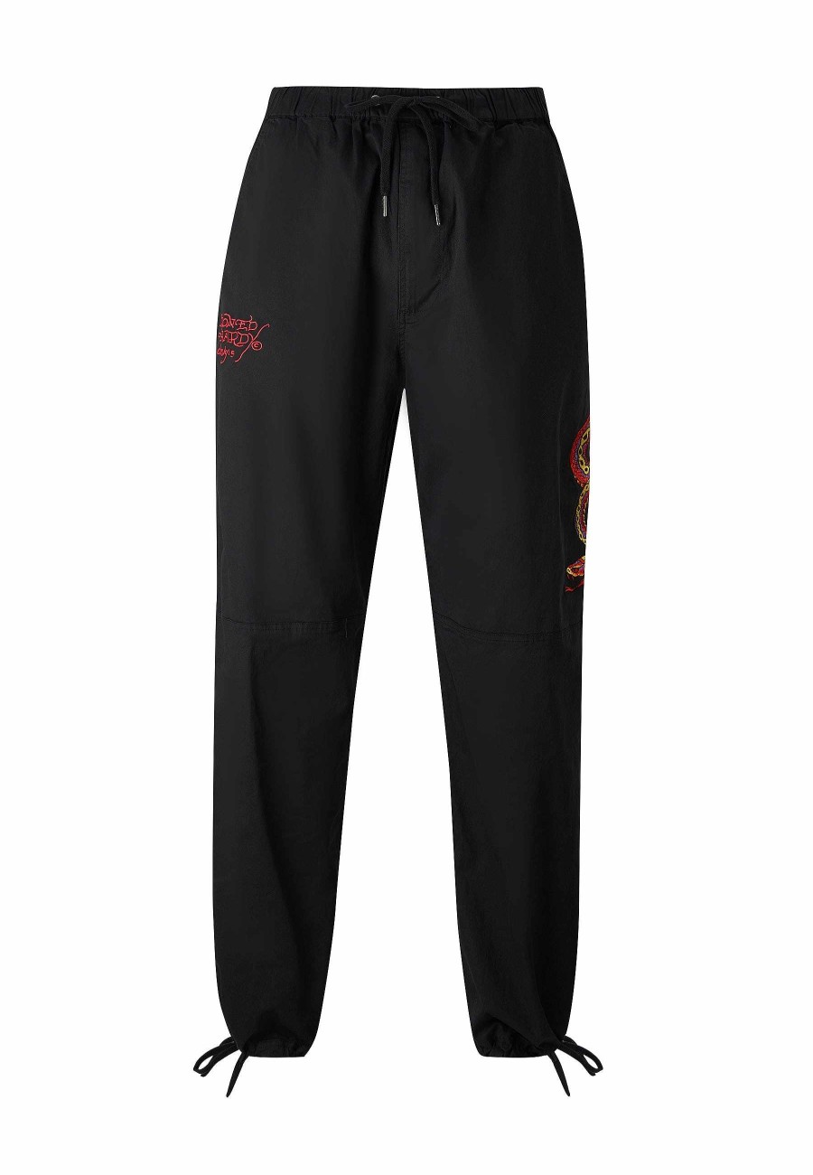 Ed Hardy Mens Snake-Viper Woven Tech Trouser