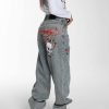 Ed Hardy Womens Blooming Death Relaxed Denim Trousers Jeans