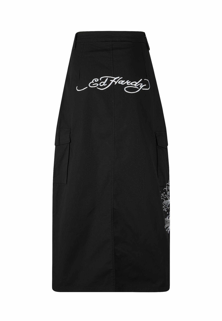 Ed Hardy Womens Koi Wave Cargo Skirt