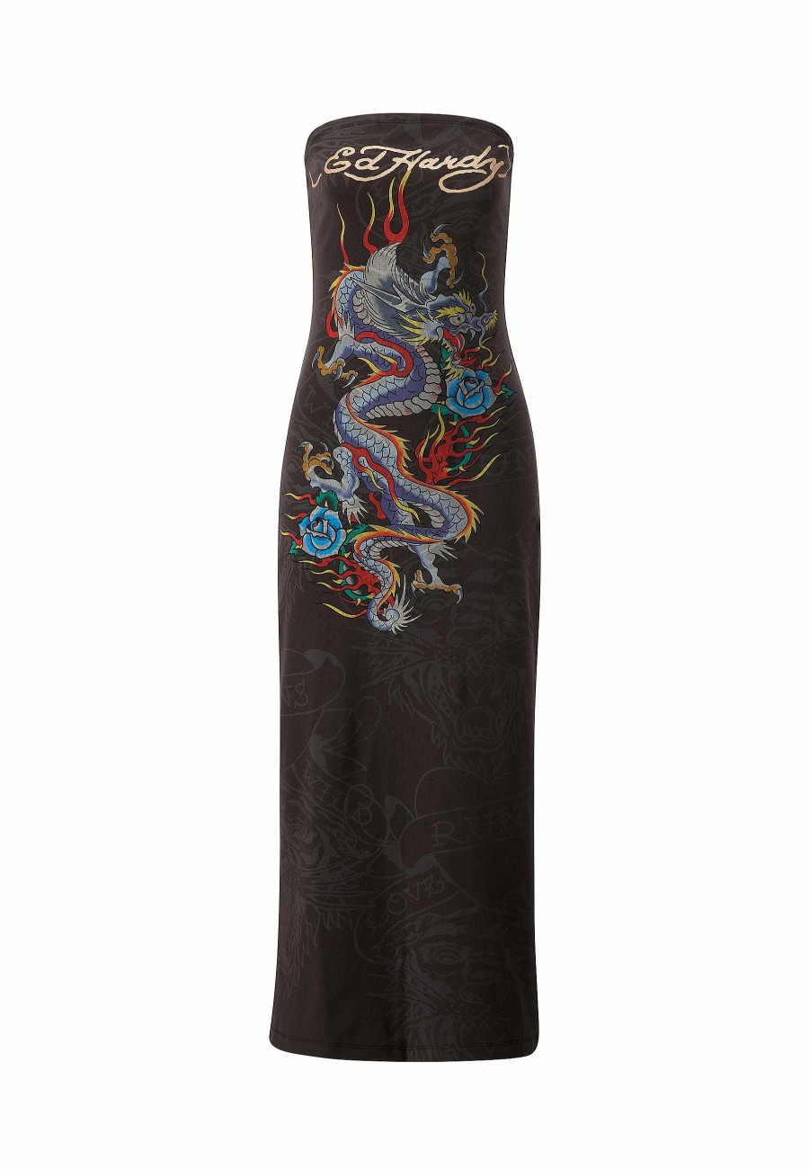 Ed Hardy Womens Vibrant-Dragon Stappy Mini Dress