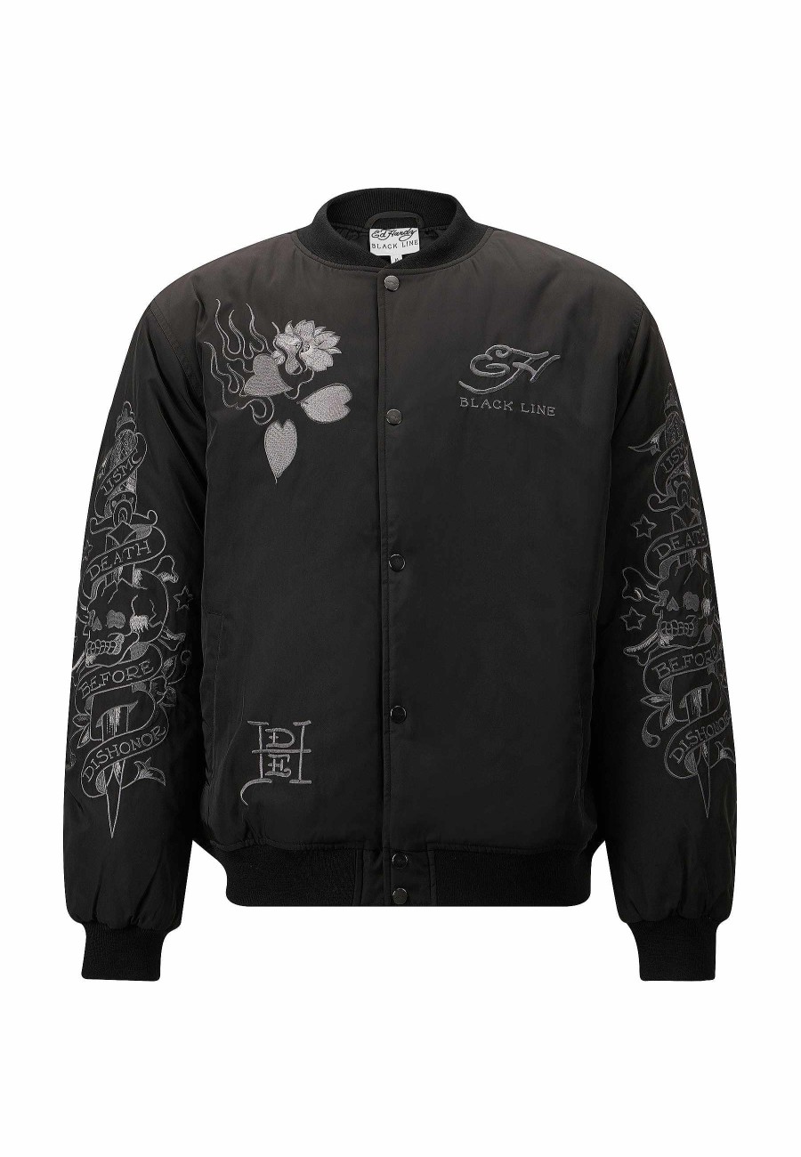 Ed Hardy Mens Vintage-Dragon Varsity Jacket