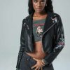Ed Hardy Womens Born Free Nyc Leather Jacket