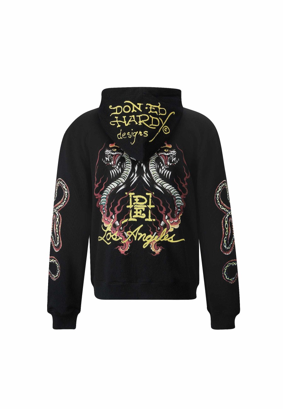 Ed Hardy Mens Double-Venom Graphic Hoodie