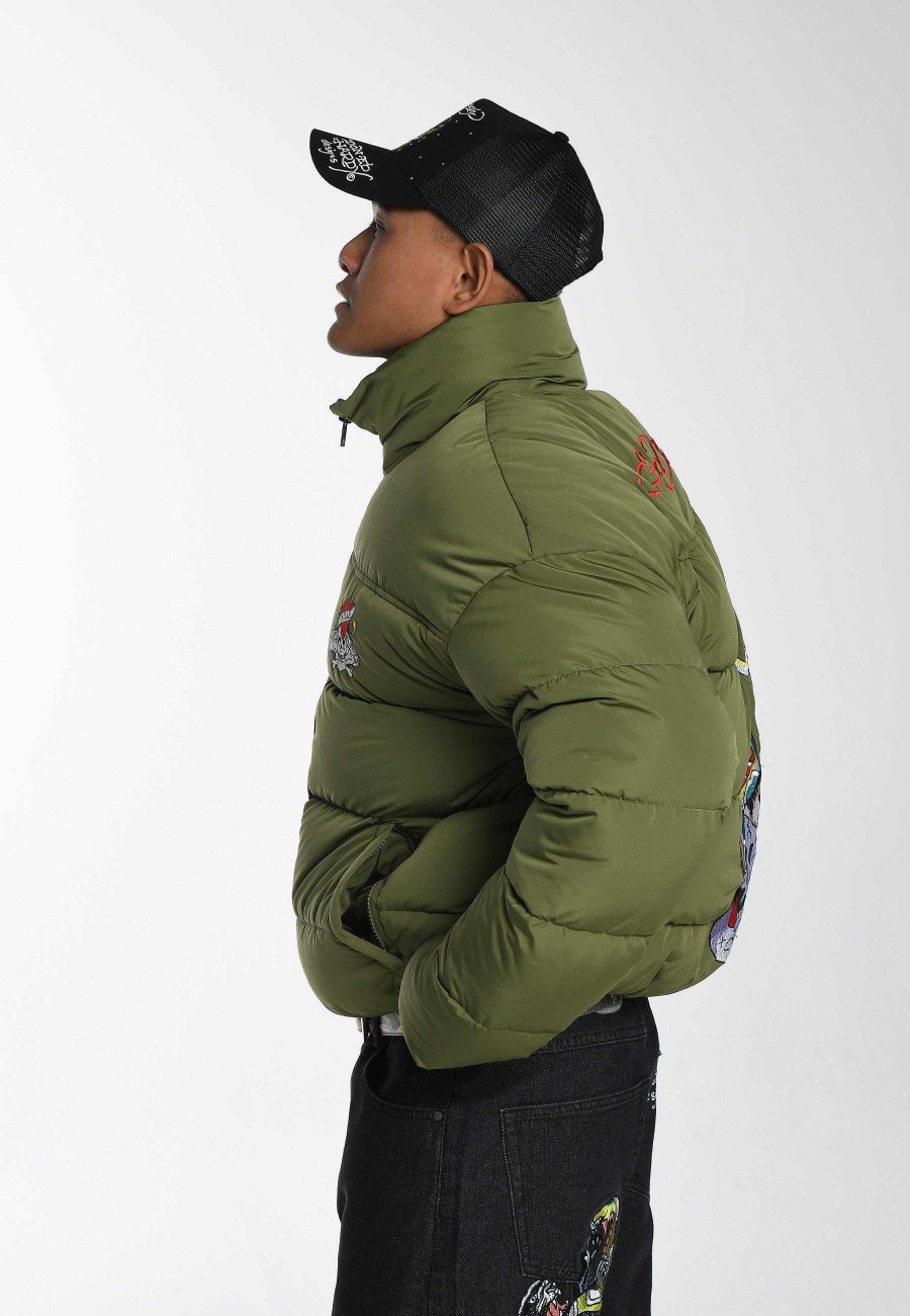 Ed Hardy Mens Lks-Nyc-Skull Puffer Jacket