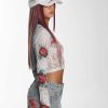 Ed Hardy Womens Koi Paradise Mesh Long Sleeve T-Shirt
