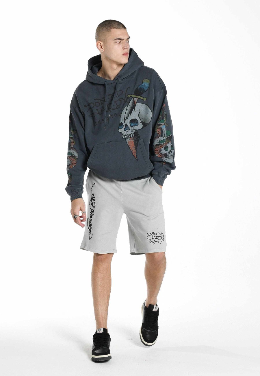 Ed Hardy Mens Skull-Splash Graphic Hoodie