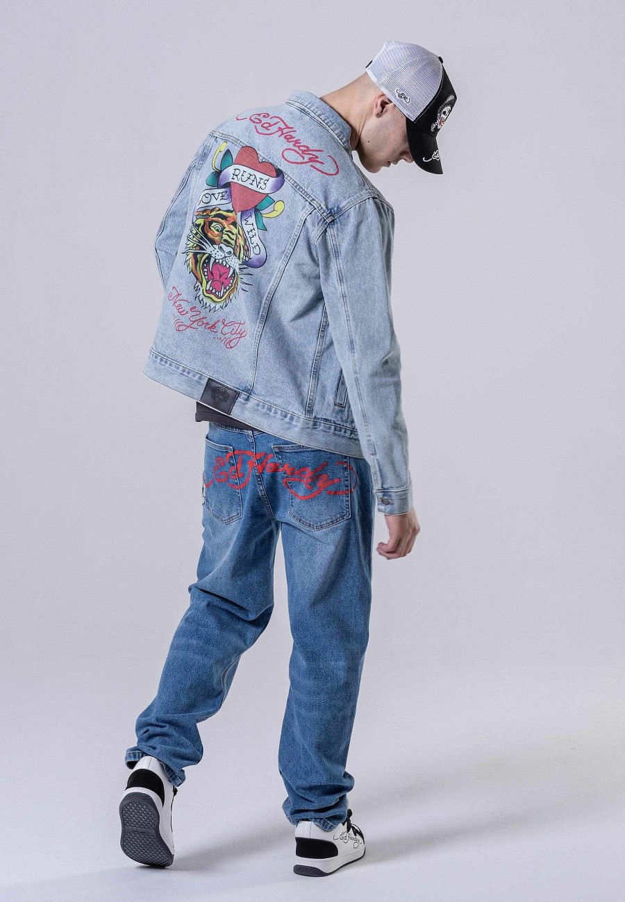 Ed Hardy Mens Love-Runs Wild Denim Jacket