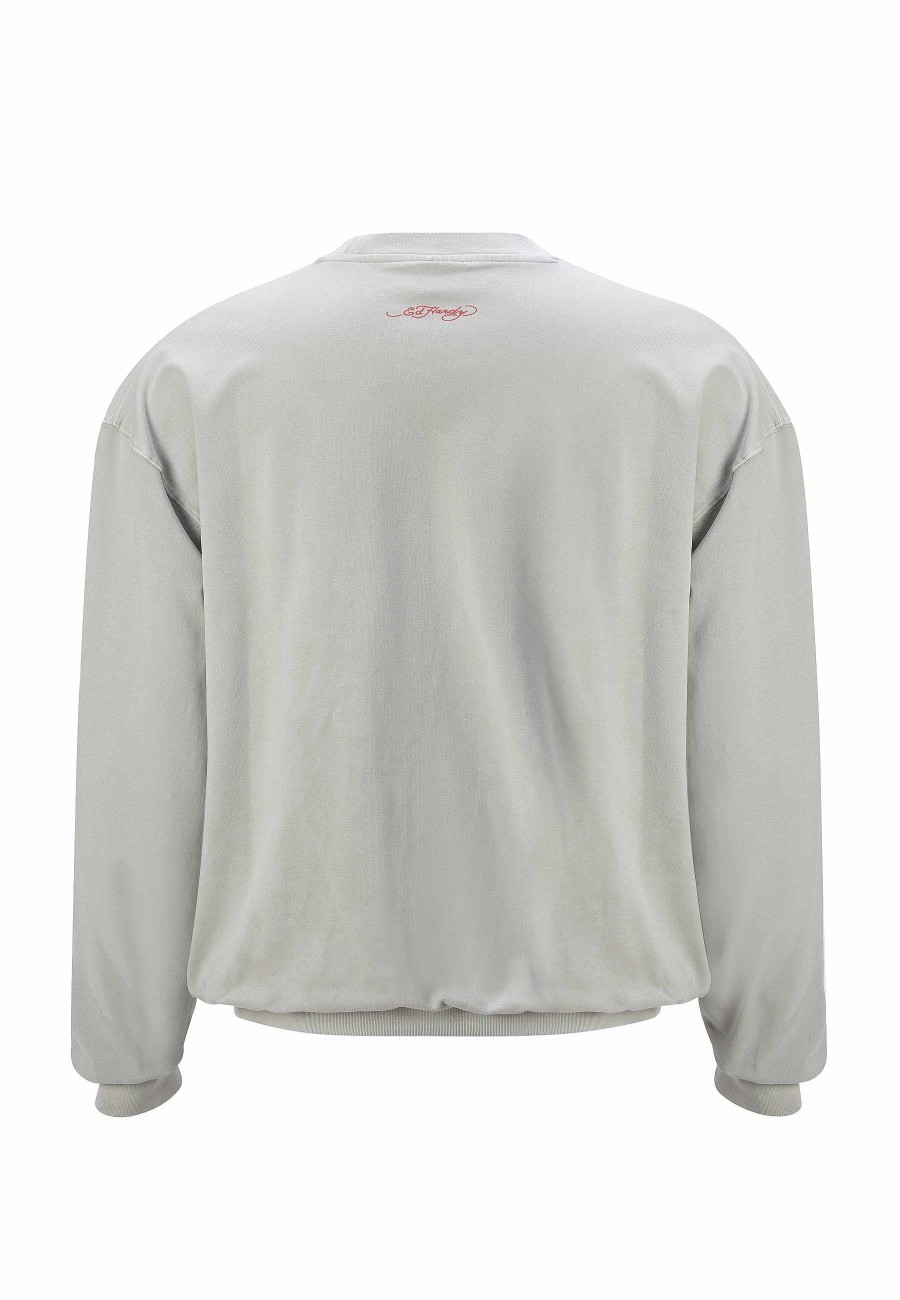 Ed Hardy Mens Tiger-Vintage Roar Crew Neck Sweatshirt