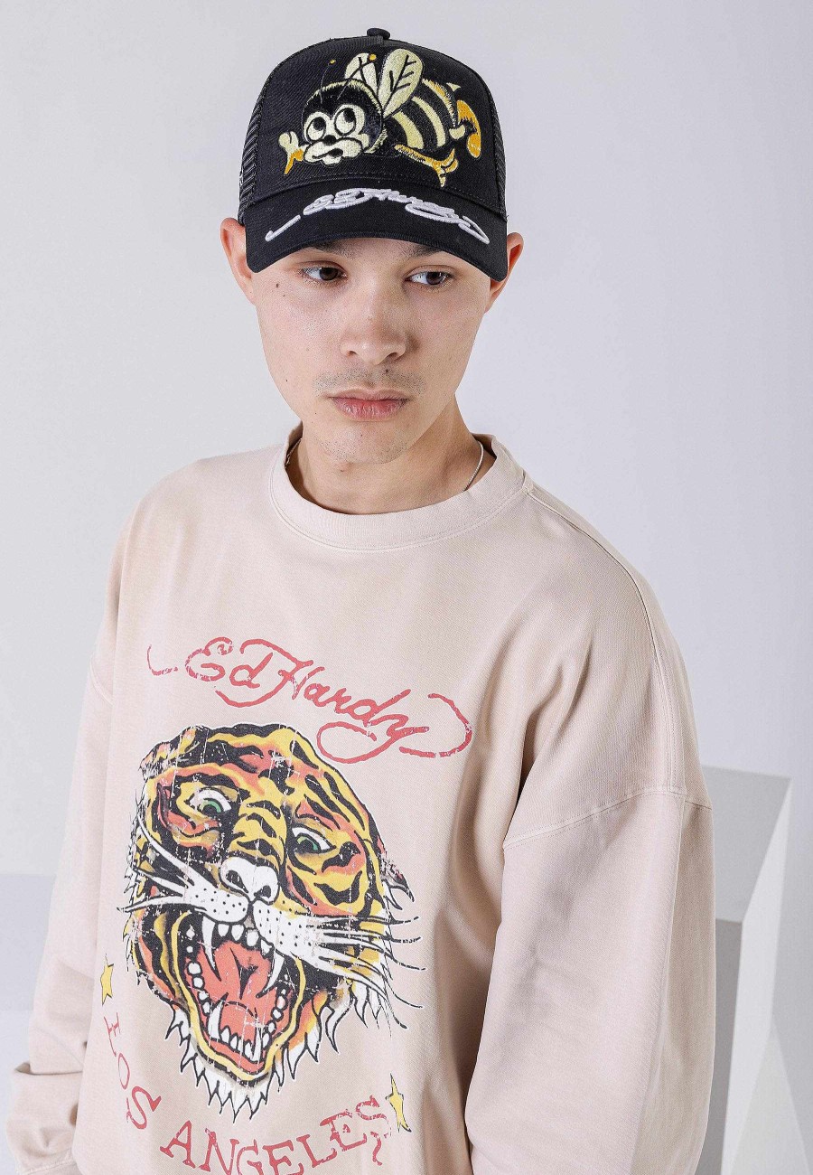 Ed Hardy Uni Ed-Busy-Bee Twill Front Mesh Trucker Cap