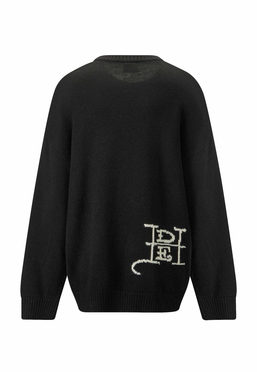 Ed Hardy Womens Tiger-Roar Jaquard Knitted Jumper